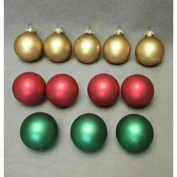 Unbranded Other - Vintage Mercury Glass Red Gold Green 2" Ball Christmas Ornaments (12) W. Germany